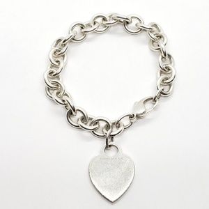 Tiffany & Co 925 Silver 7.75" Heart 9mm Bracelet